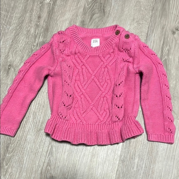 4/$30 Gap Pink Cable Knit Sweater 18-24M - Picture 1 of 1